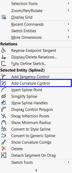 نحوه‌ی فعالسازی ابزار curvature control در نرم‌افزار سالیدورکس